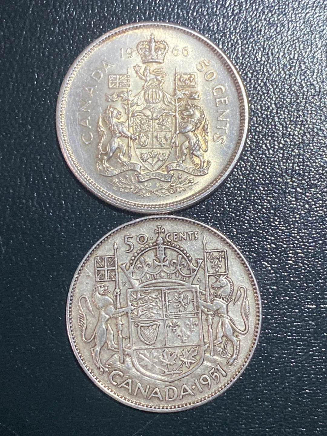 Canada silver  1951 & 1966 50 Cent Coins - photo 3
