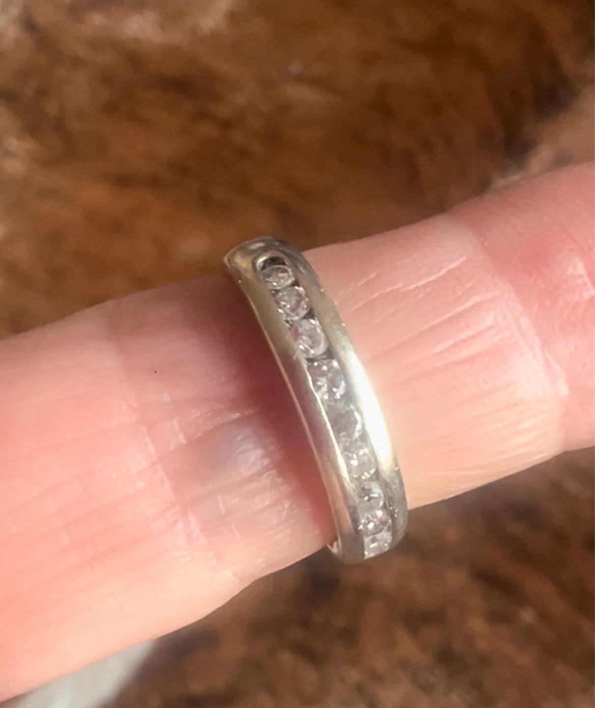 14 k  Gold Channel Set Diamond Ring - Size 5.5 - photo 2