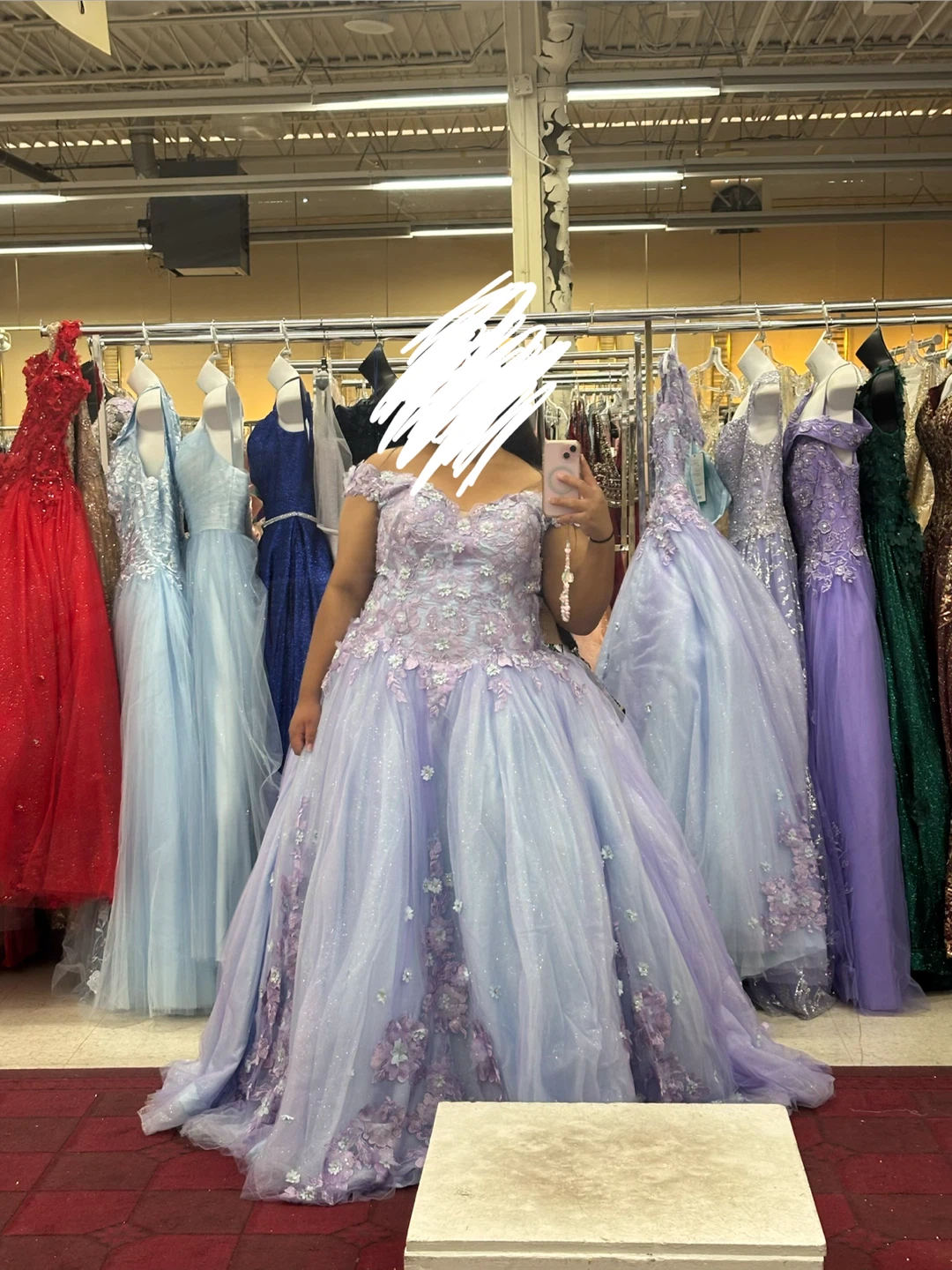 Blue & Lavender Beaded Ballgown