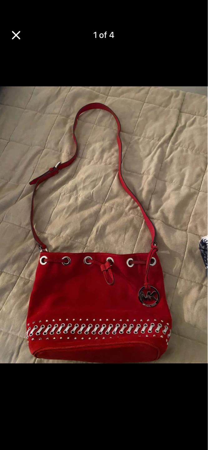 Michael Kors Beautiful red suede , Jewels Crossbody purse