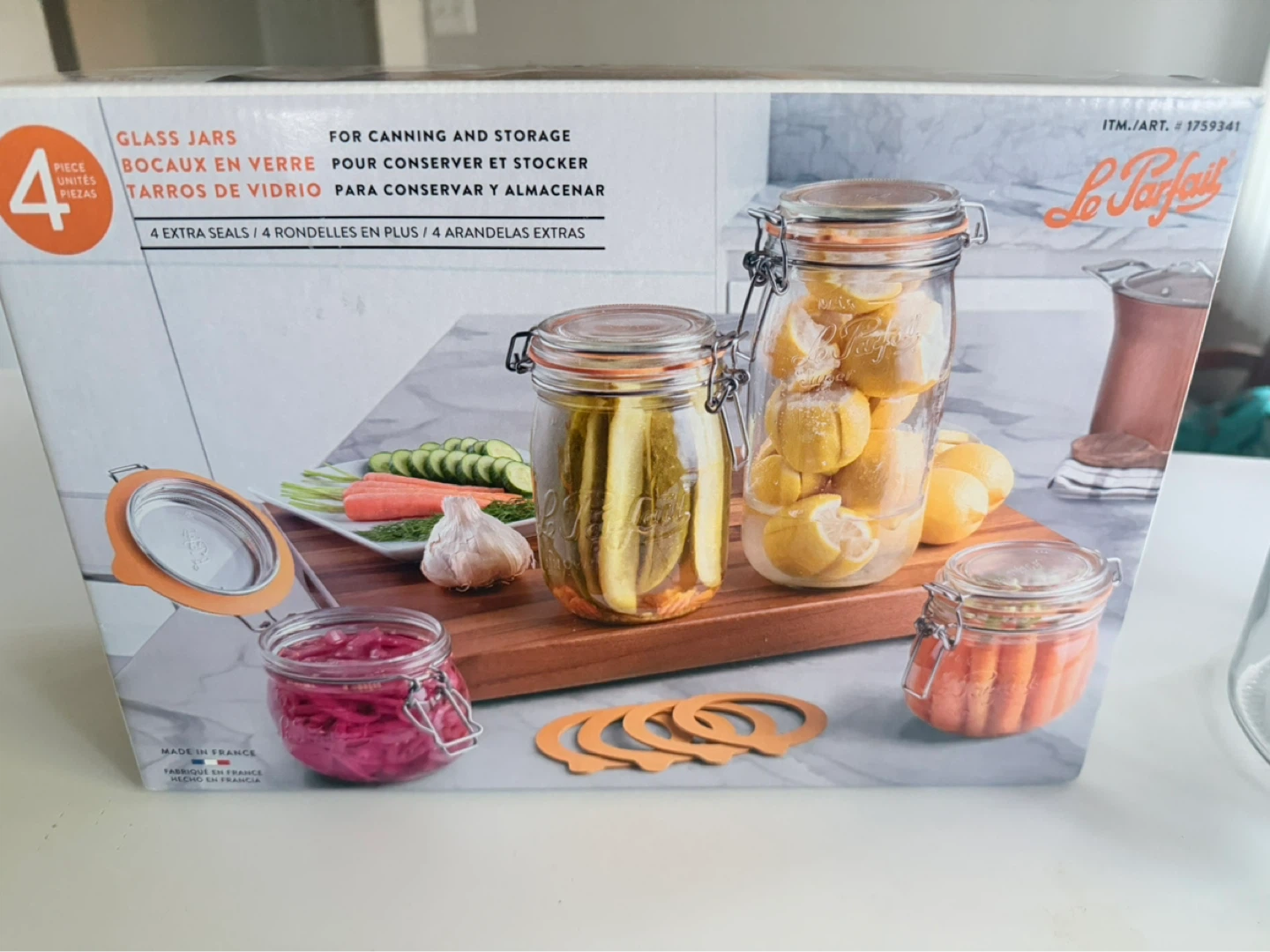 Le Parfait Glass Jars for Canning and Storage - Set of 4