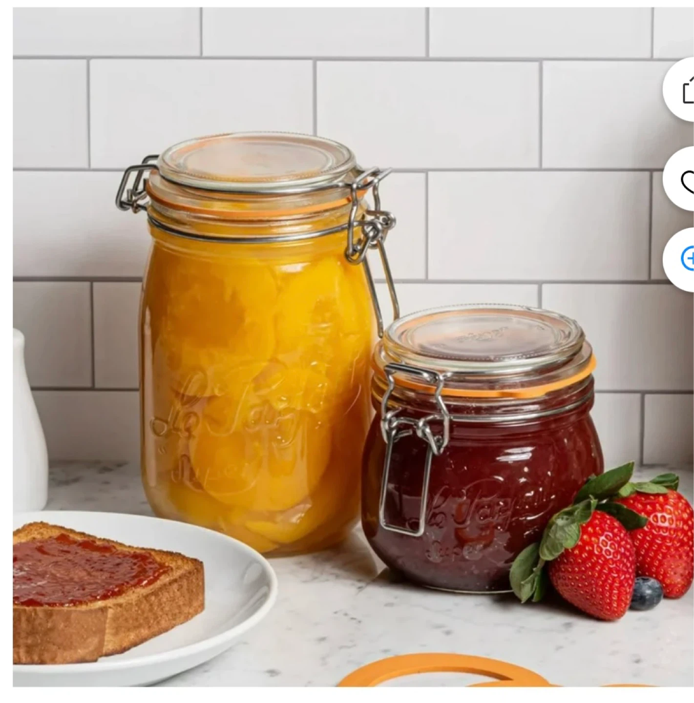 Le Parfait Glass Jars for Canning and Storage - Set of 4 - photo 3