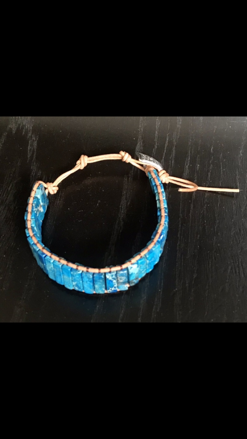 Gorgeous Turquoise & Leather Bracelet w Silver Clasp - Jewelry - photo 4
