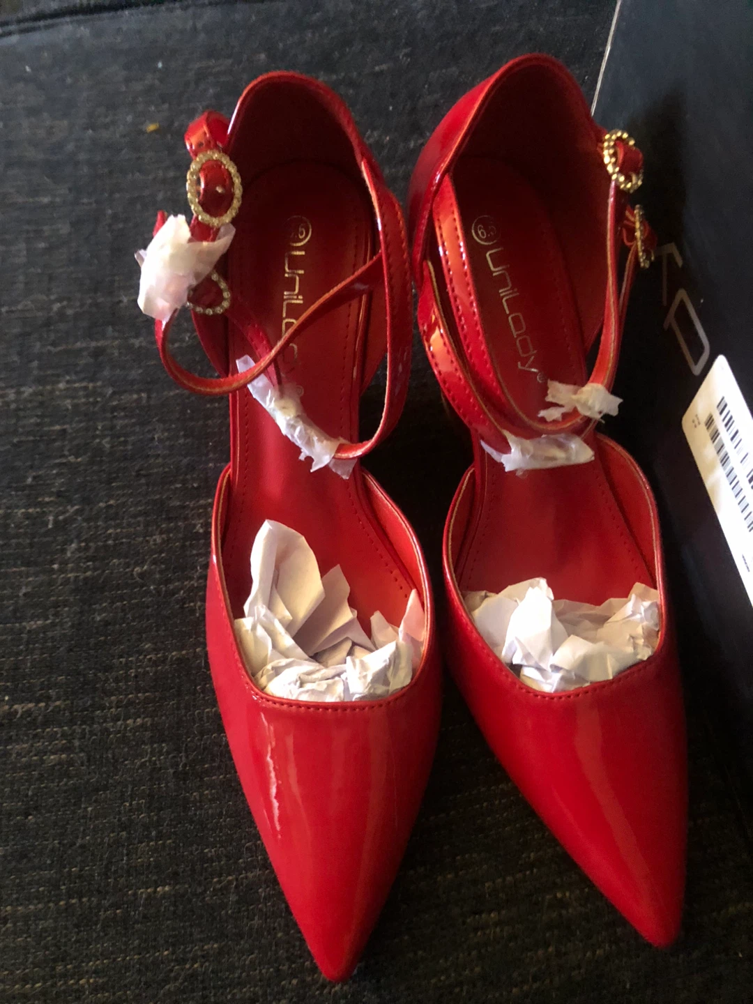 Red Wedge Heels with Ankle Strap Size 6.5 - photo 2