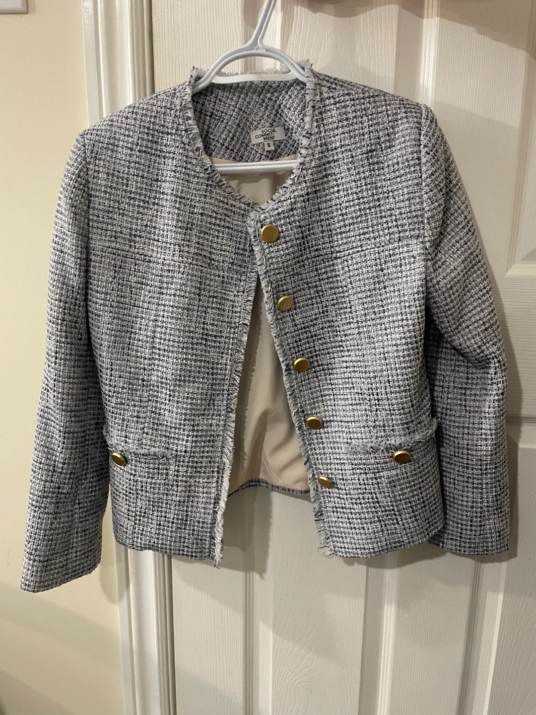 Social Comment Tweed Jacket