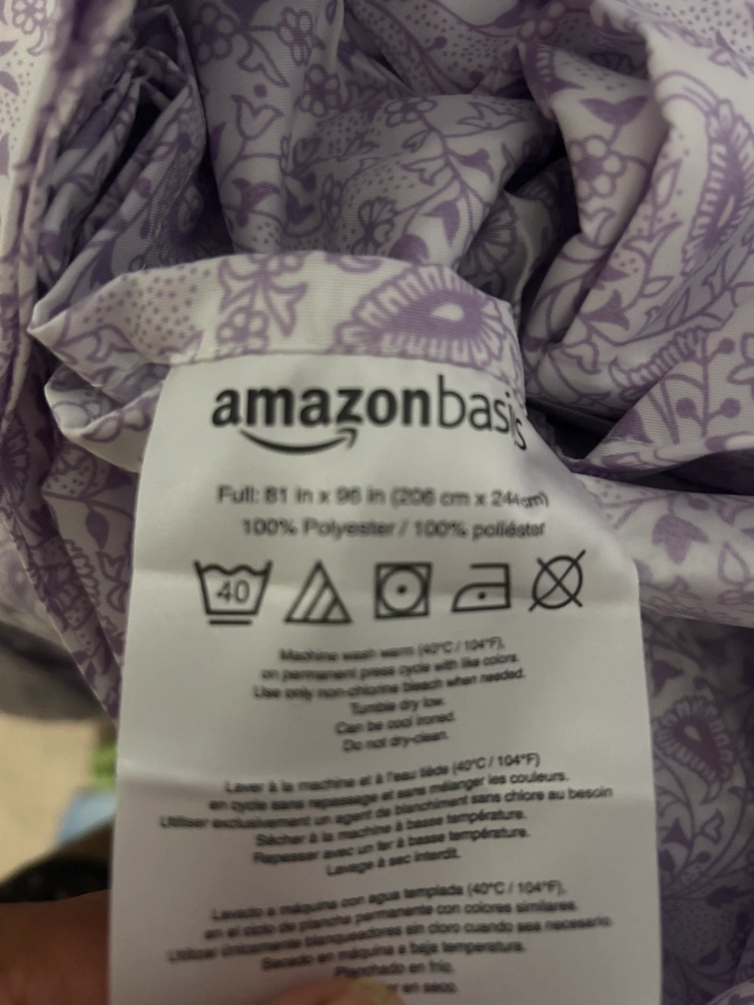 AmazonBasics Full Sheet Set - Purple Floral Pattern - photo 3