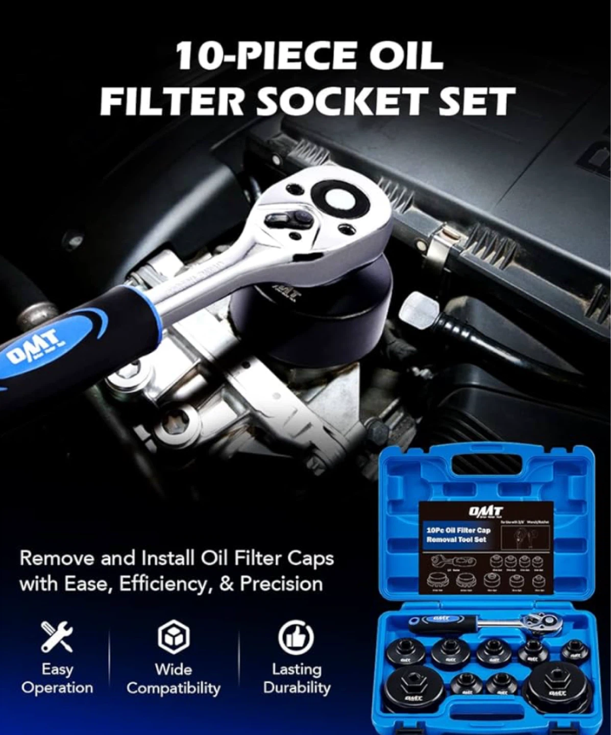 10-Piece Oil Filter Cap Removal Tool Set - photo 2