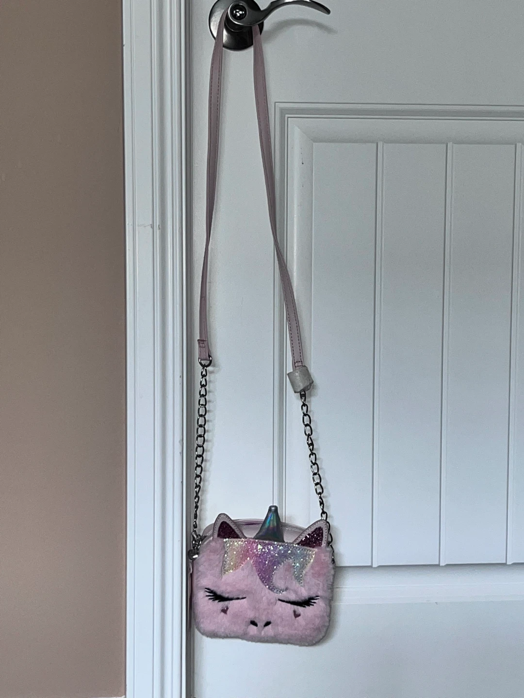 Pink Unicorn Faux Fur Crossbody Bag - photo 2