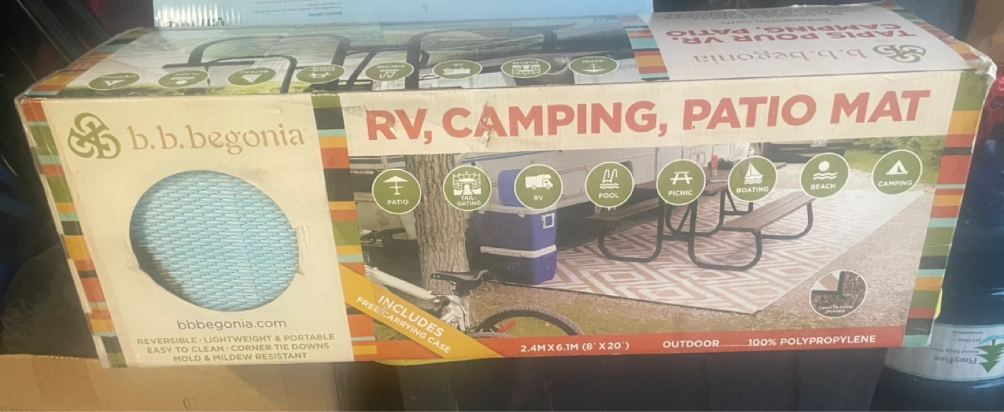 b.b. begonia RV, Camping, Patio Mat - 8' x 20'