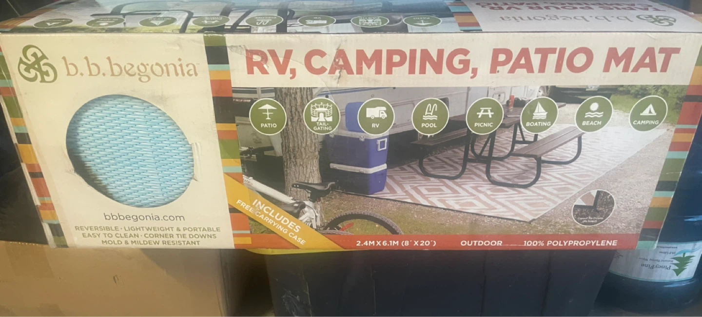 b.b. begonia RV, Camping, Patio Mat - 8' x 20' - photo 2