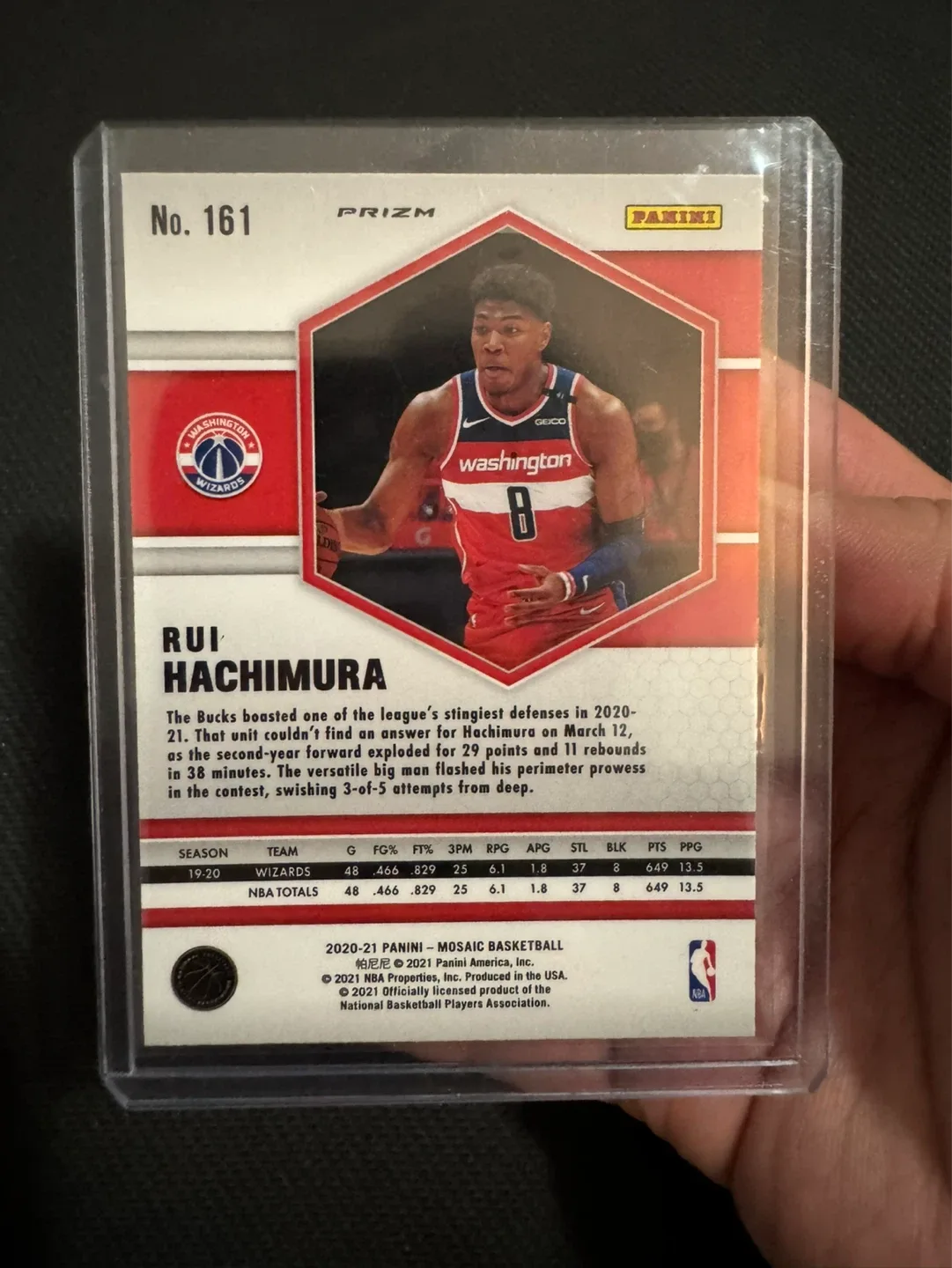 Rui Hachimura 2020-2021 Mosaic Panini Gold Prizm - photo 2