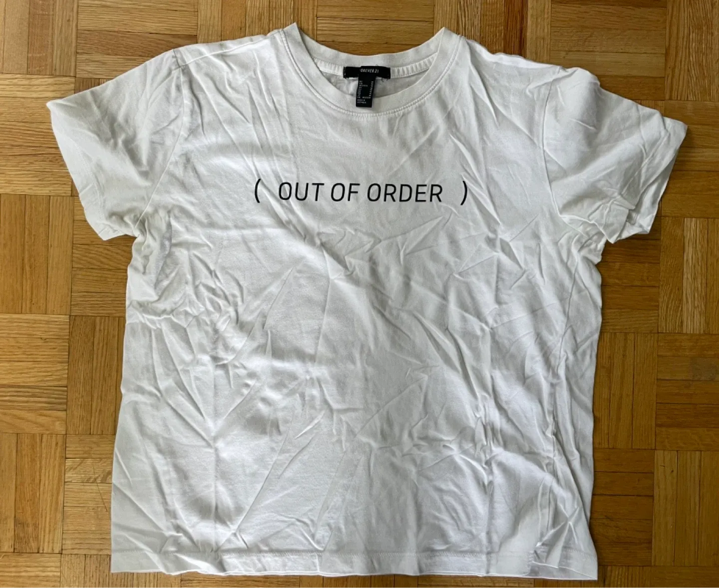 Forever 21 White "Out of Order" T-Shirt