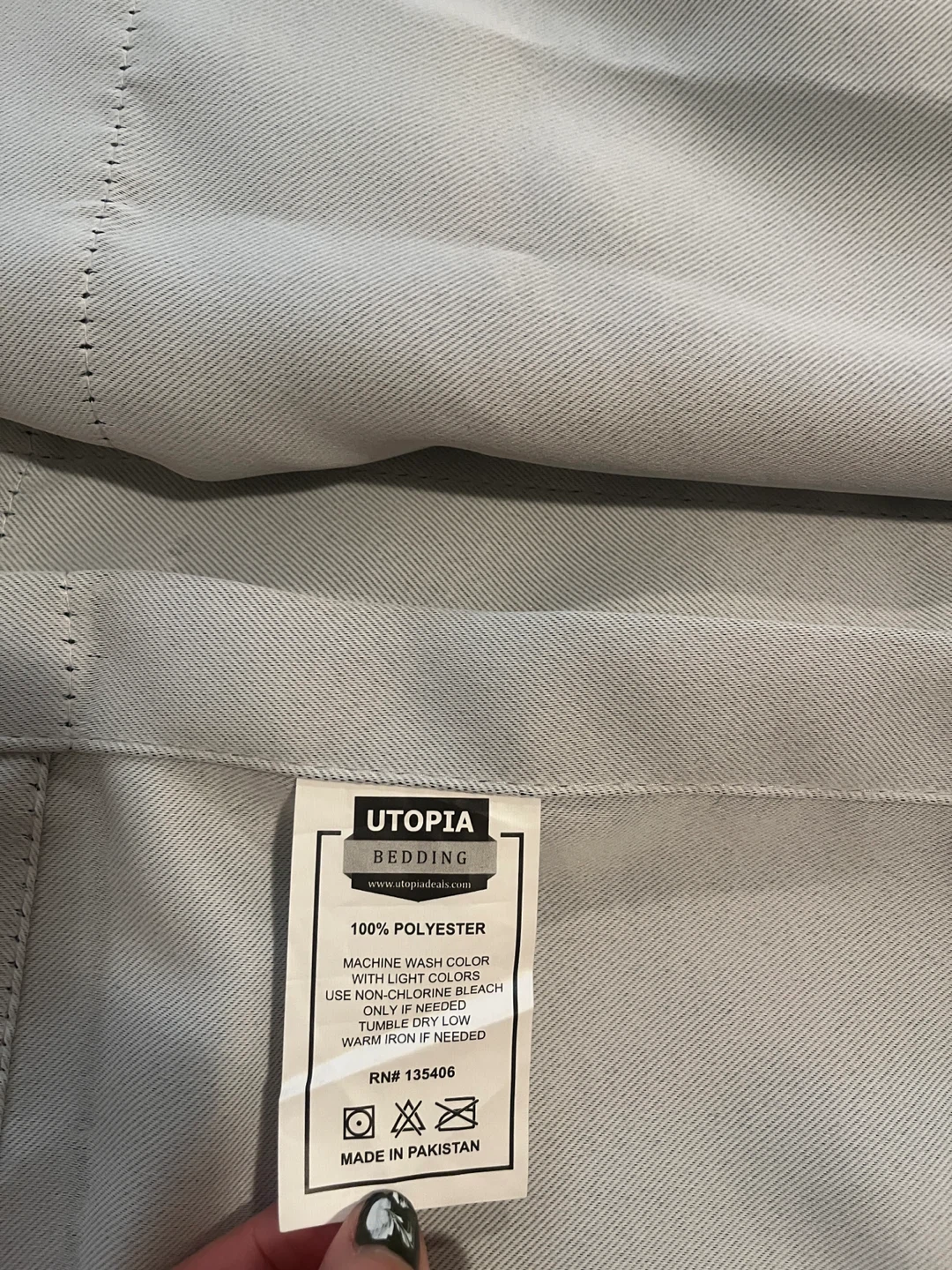 Utopia Bedding Light Grey Grommet Curtains (Set of 3) - photo 3