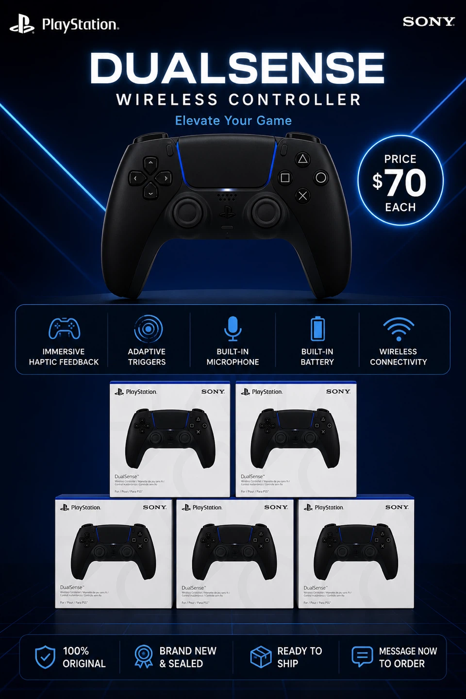 Sony PlayStation DualSense Wireless Controller - Black