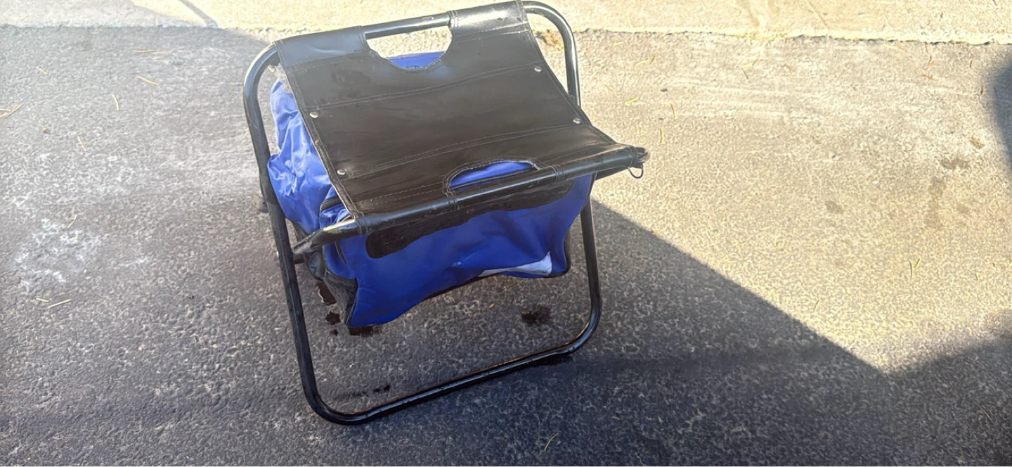 Blue Folding Stool with Insulated Cooler Bag - photo 2
