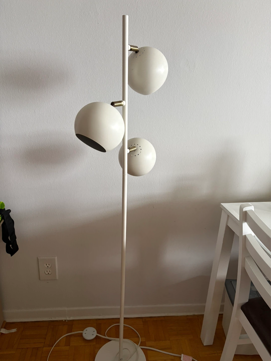 White 3-Globe Floor Lamp