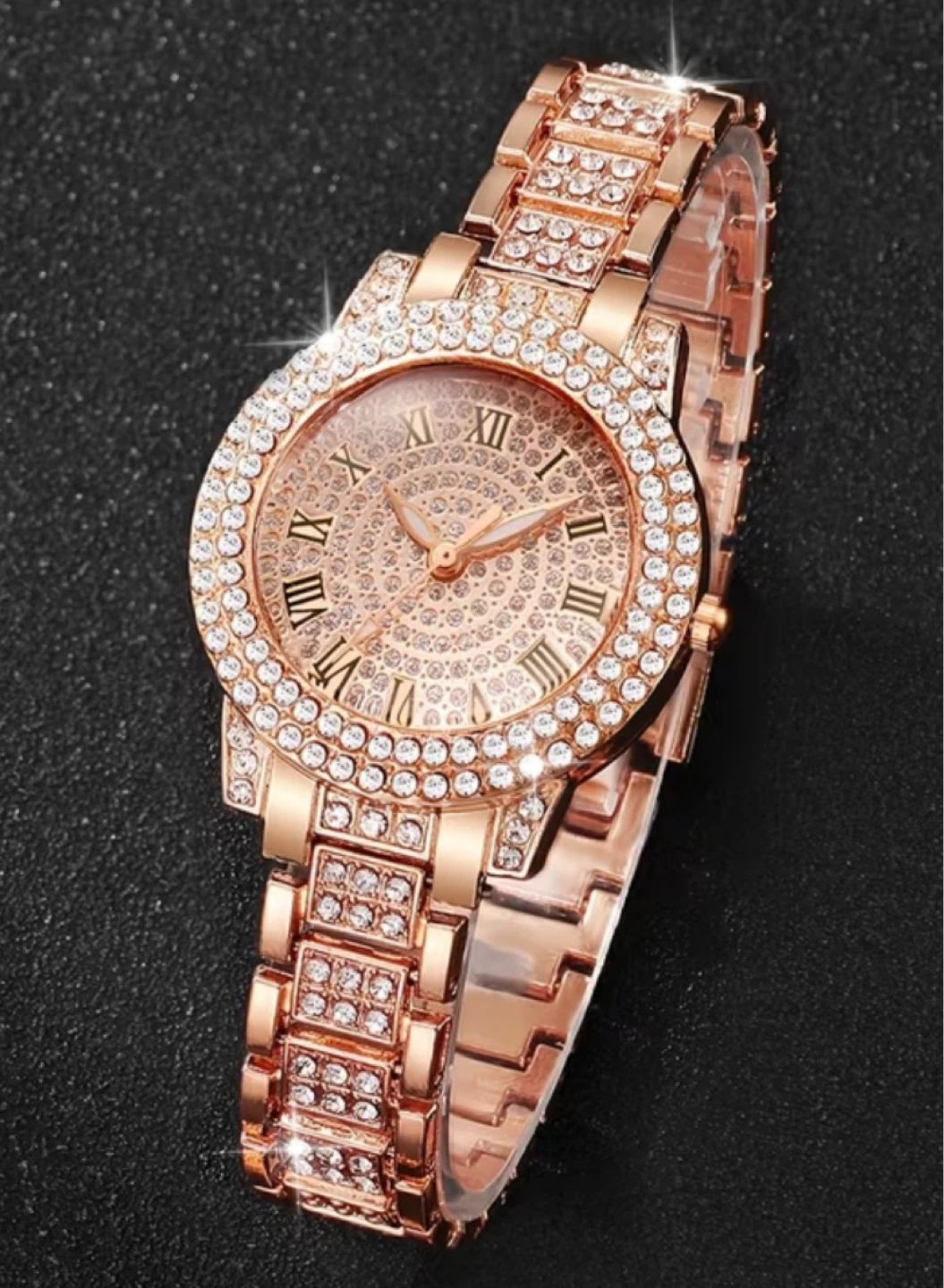Rose Gold Rhinestone Watch - photo 3