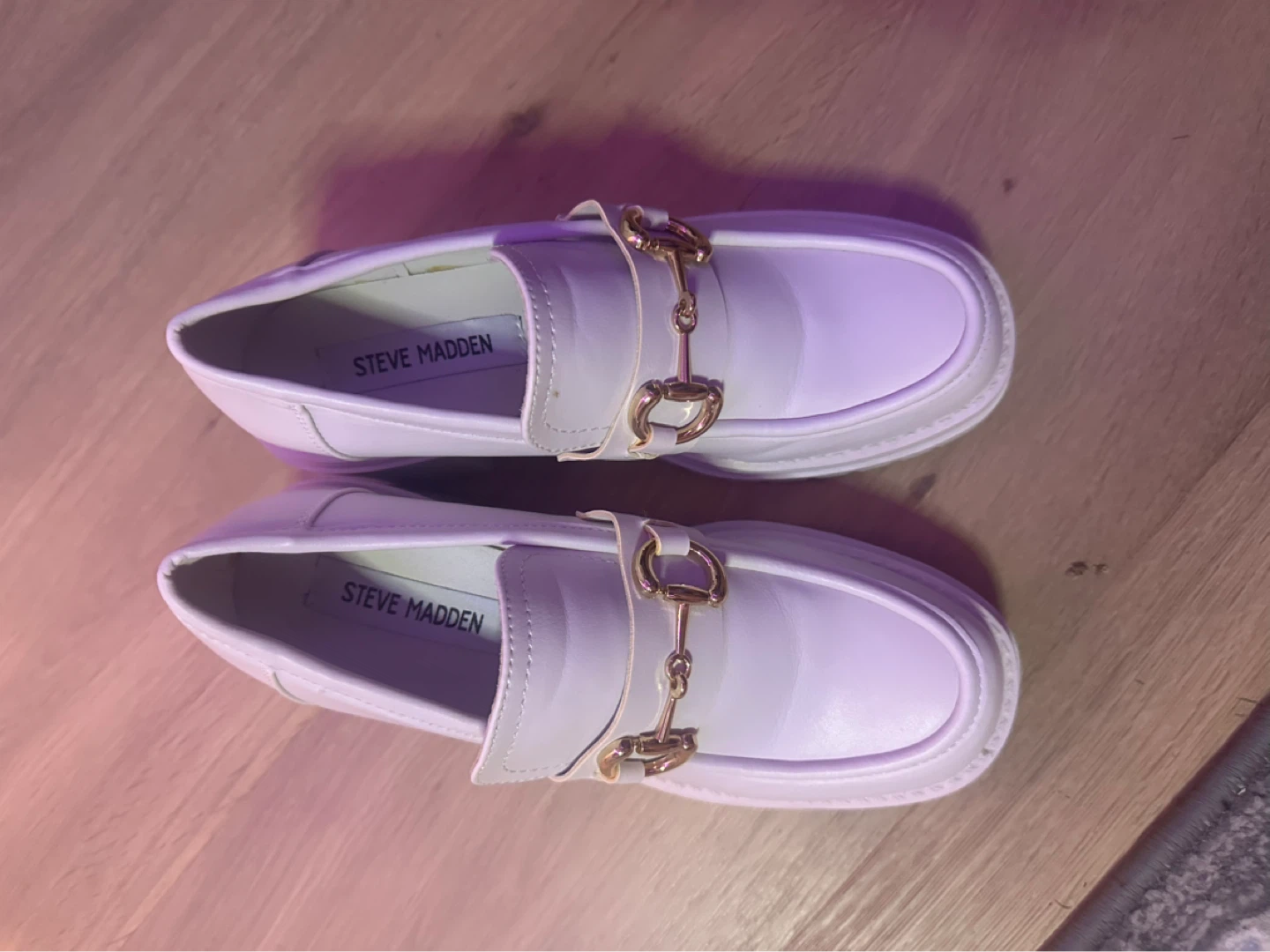 Steve Madden White Loafer Platform Heels - photo 3