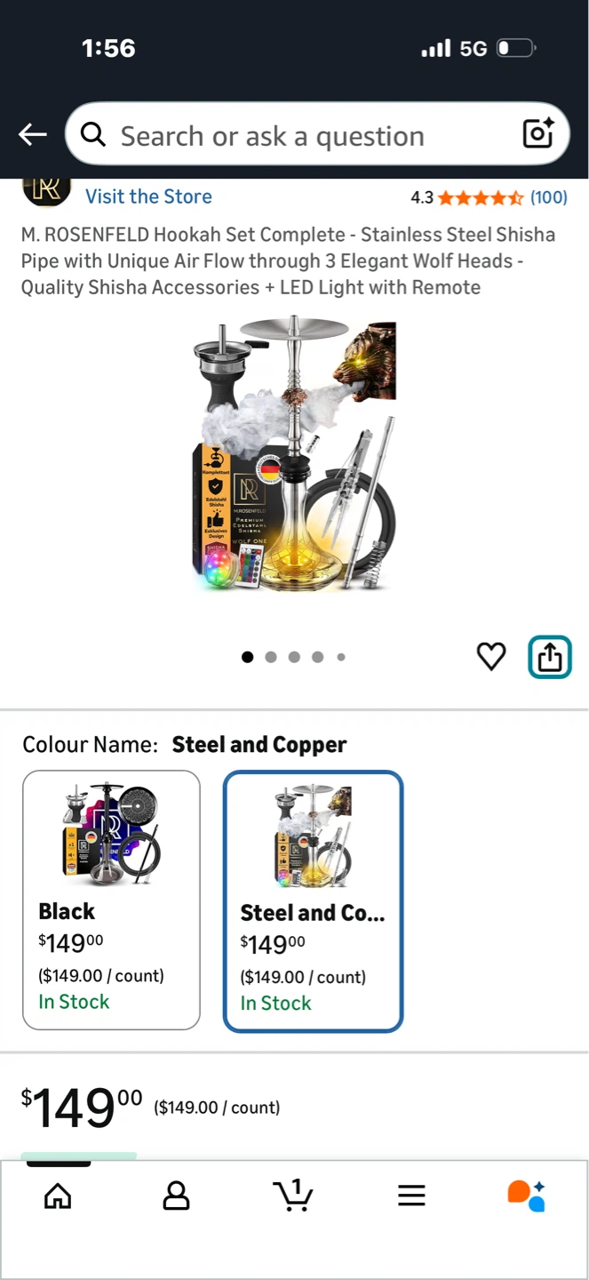 Stainless Steel Shisha Pipe Set Hookah - photo 4