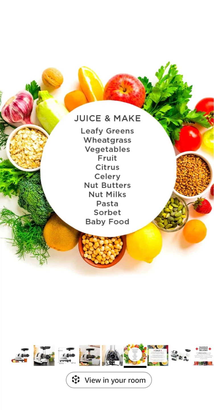 Omega Juicer J8006HDC Slow Masticating Cold Press Vegetable - photo 4