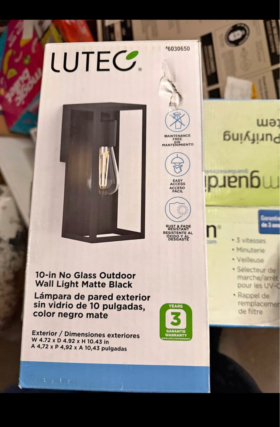 Lutec 10-in No Glass Outdoor Wall Light Matte Black - photo 2