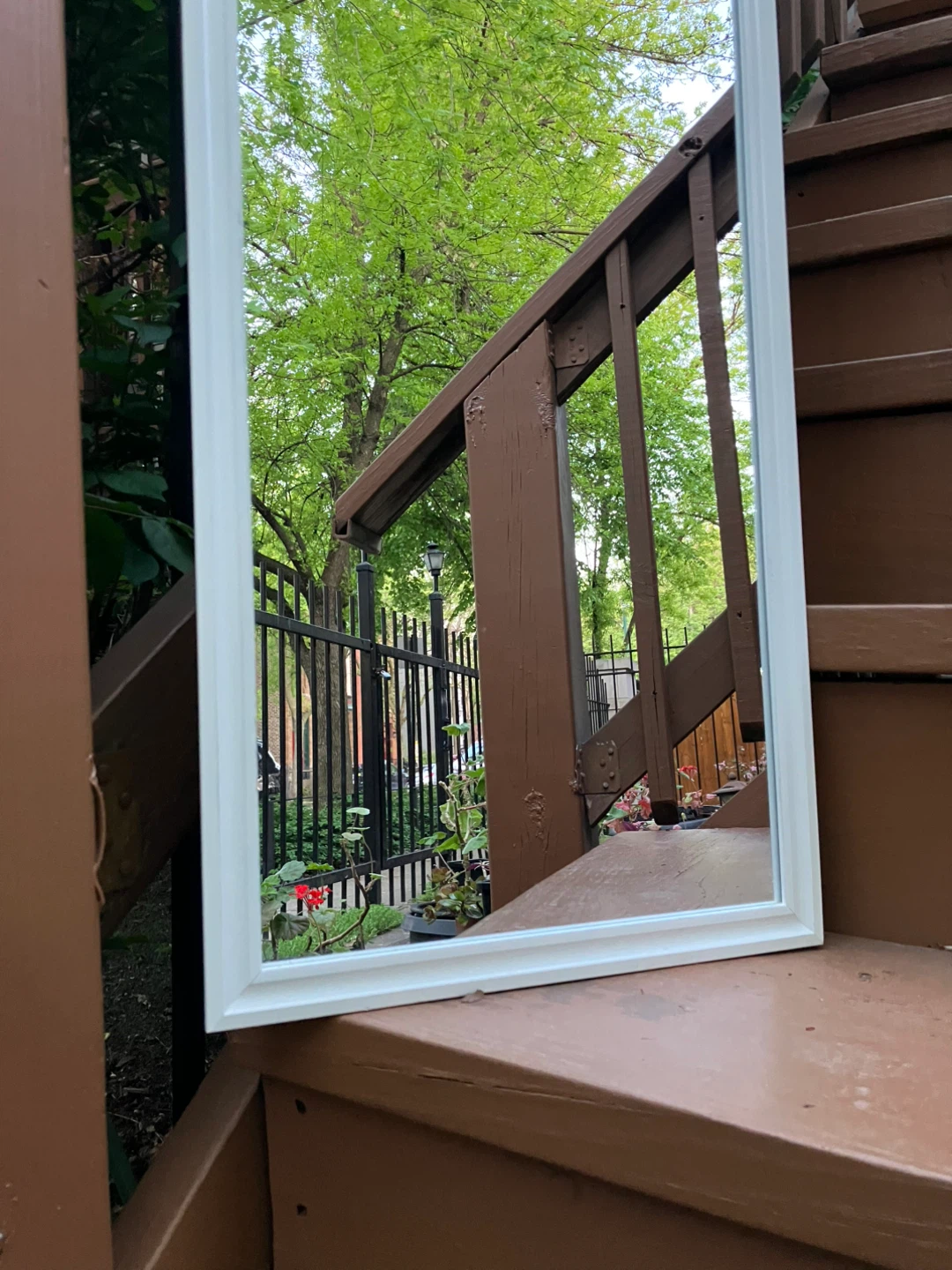 White Framed Door Mirror 14” x 50” - Excellent Condition - photo 3