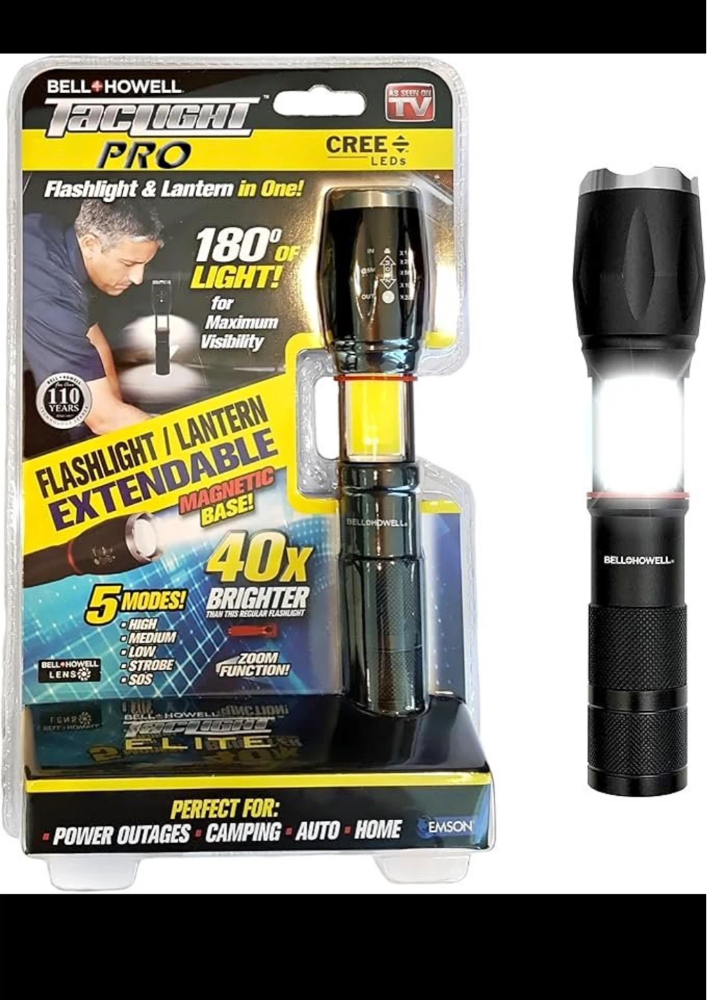 Bell+Howell TacLight Pro Extendable Flashlight Lantern