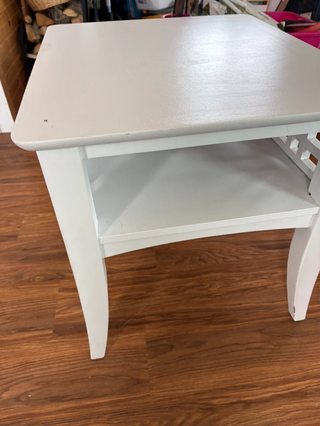White End Table with Shelf - photo 2