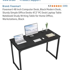 Foxemart 48 Inch Computer Desk - Black