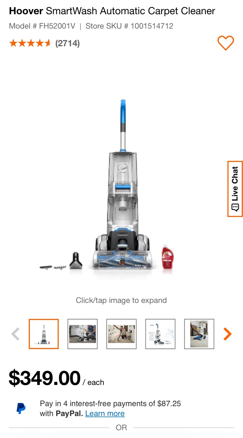 Hoover SmartWash Automatic Carpet Cleaner