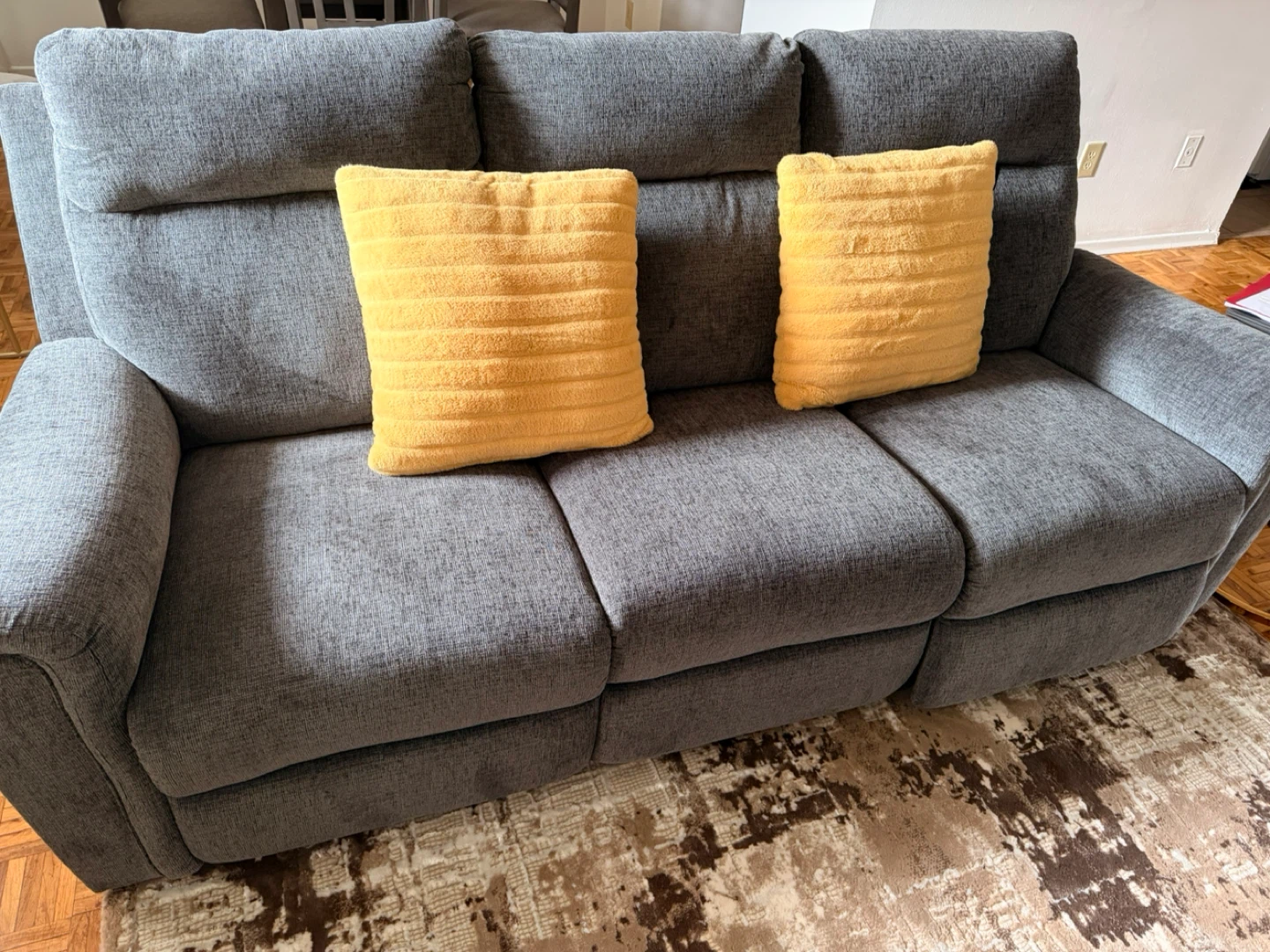 Grey Reclining Sofa with 3 Seats - photo 2