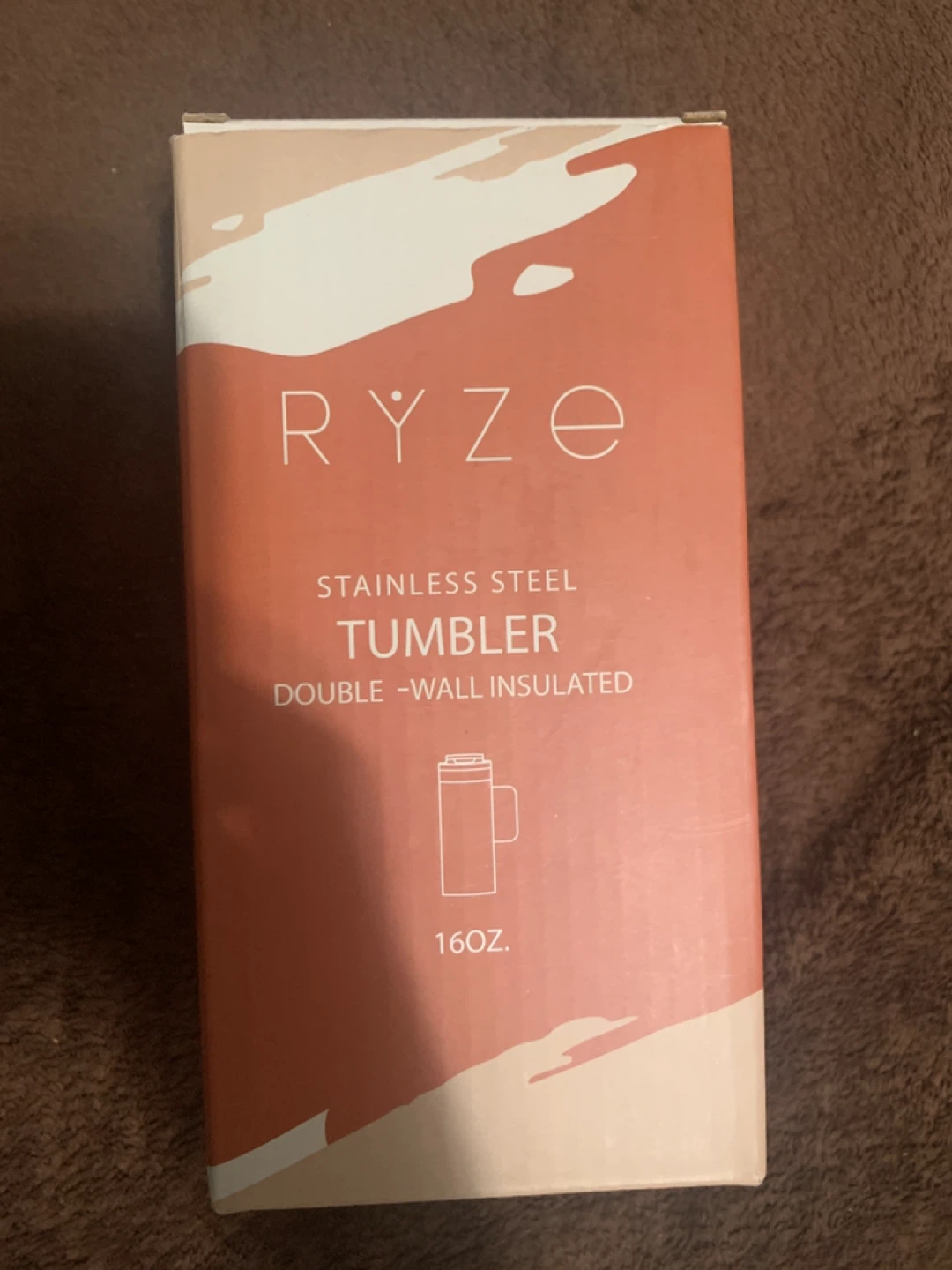 Ryze branded stainless steel tumbler 16 oz double-wall insulated