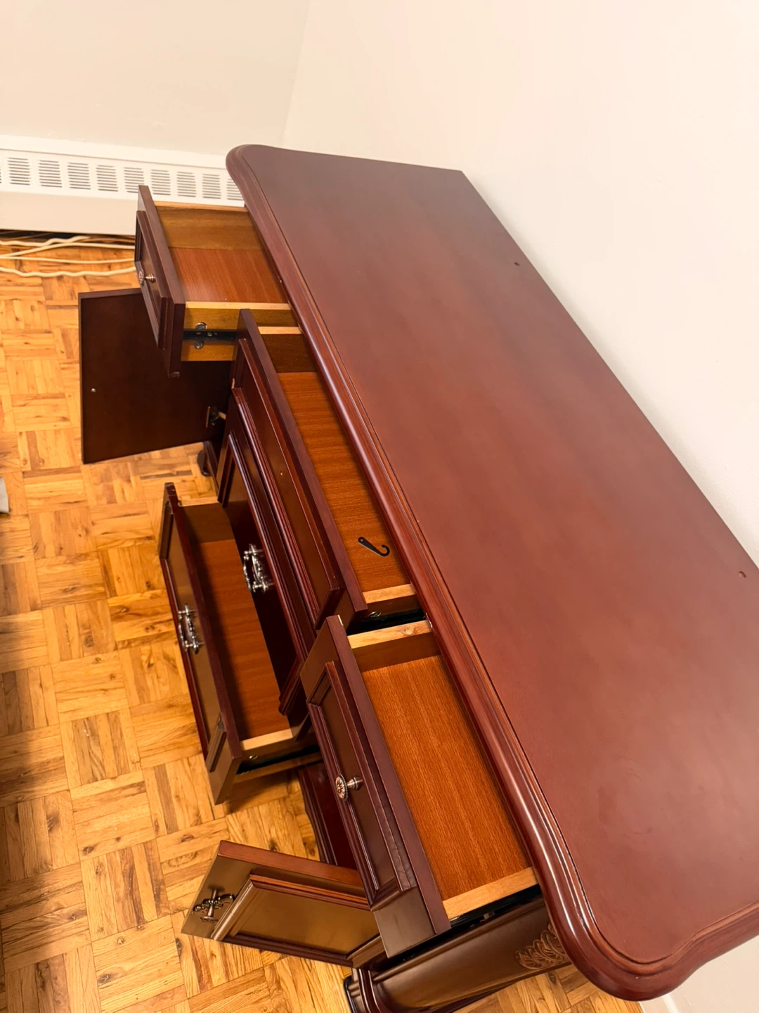Cherry Wood Dresser and Nightstand Set