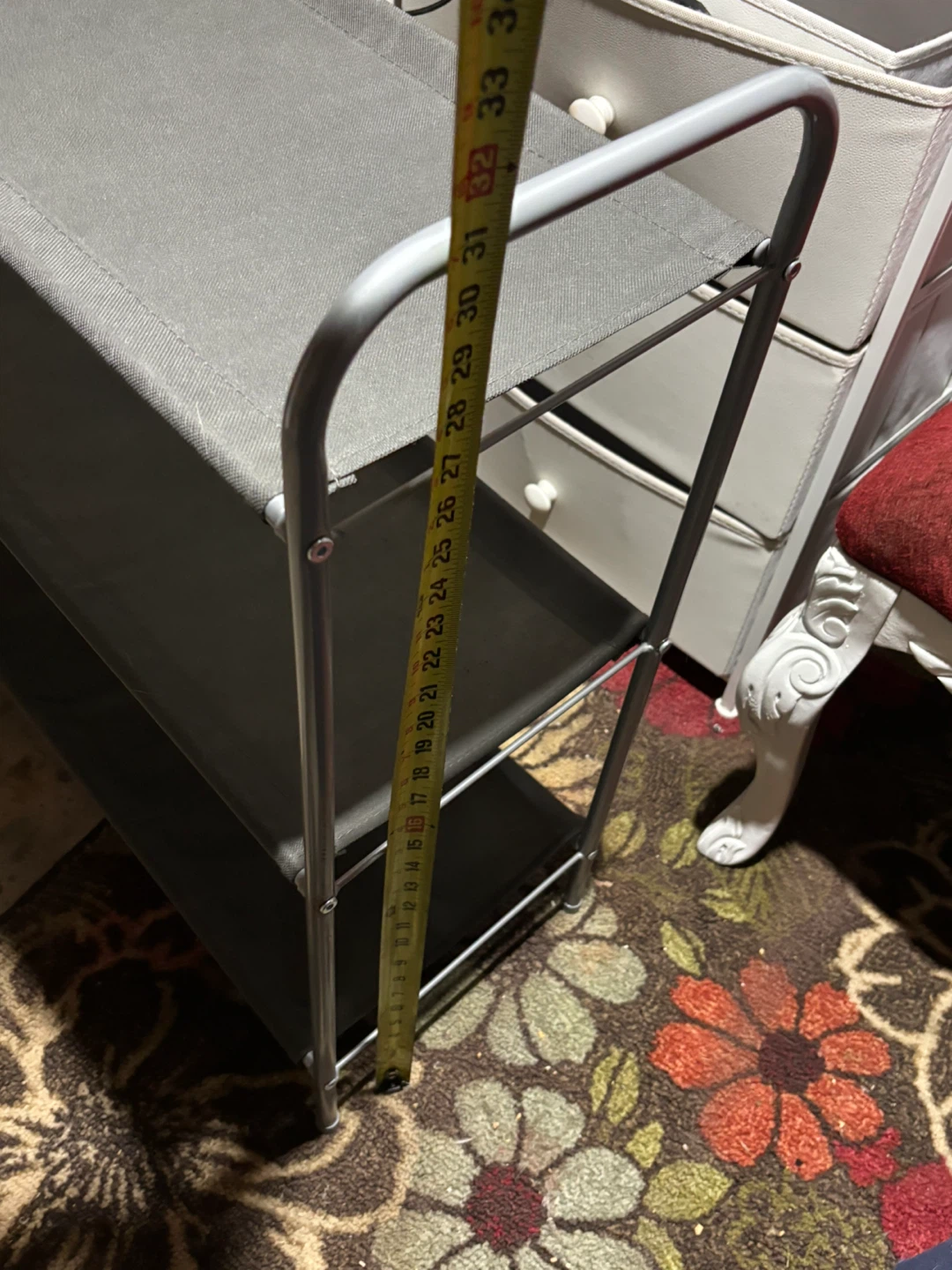 Grey 3-Tier Fabric Shoe Rack/Storage Shelf - photo 3