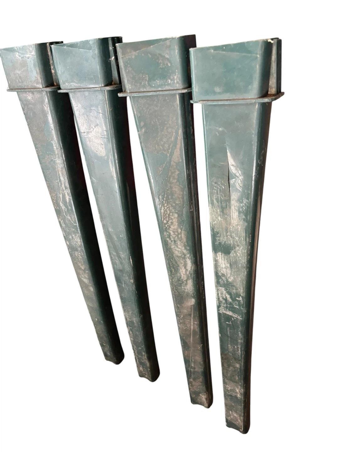 Set of 5 Green Plastic Outdoor Chairs with green table - photo 3