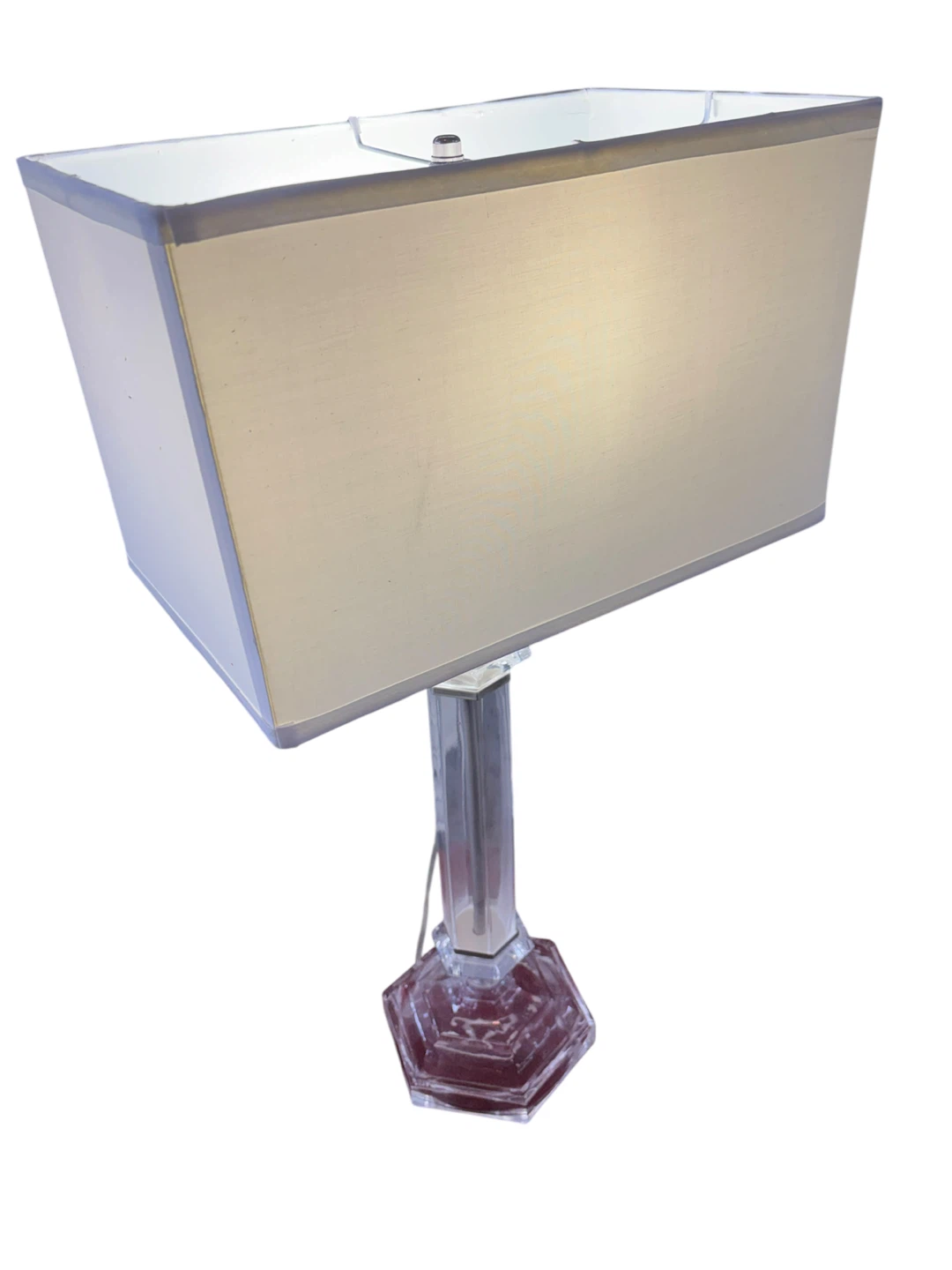 Glass Table Lamp with Rectangular Shade