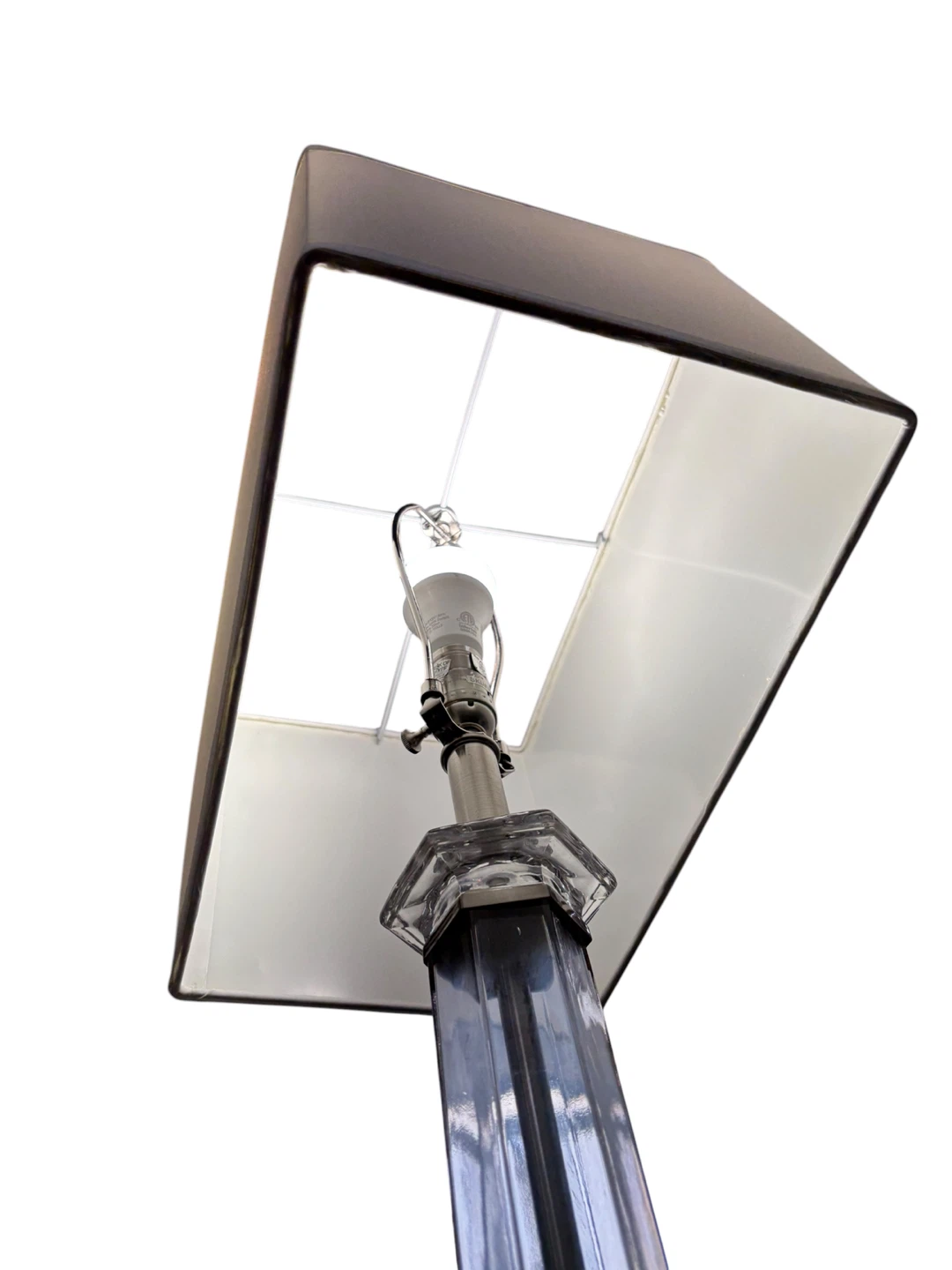 Glass Table Lamp with Rectangular Shade - photo 4