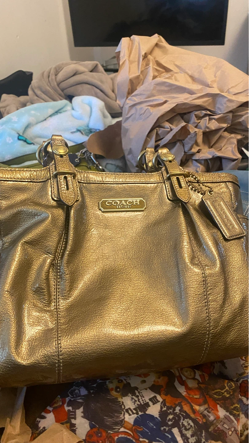 Coach Metallic Gold Leather Tote Bag - photo 2