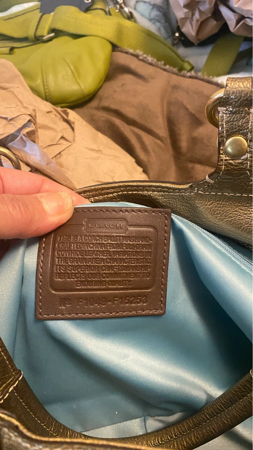 Coach Metallic Gold Leather Tote Bag