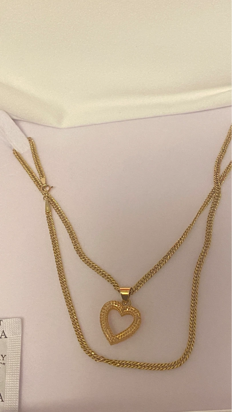 21K Gold Heart Pendant Necklace - photo 4
