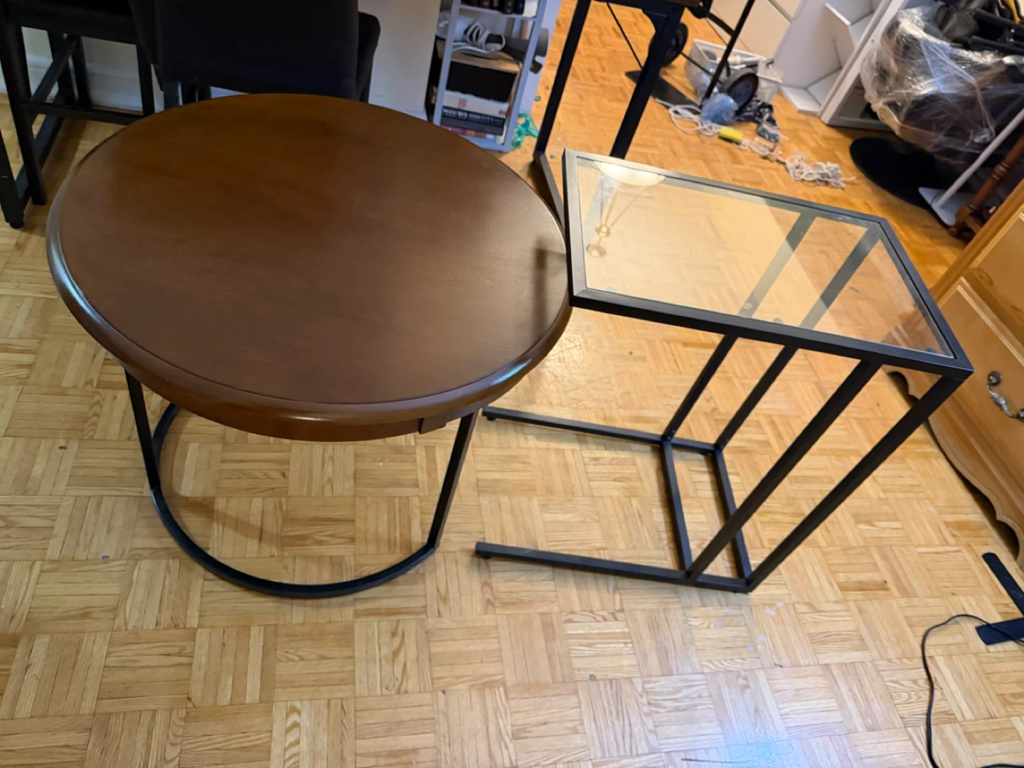 Nesting Coffee Table Set with Glass Top Accent - photo 4