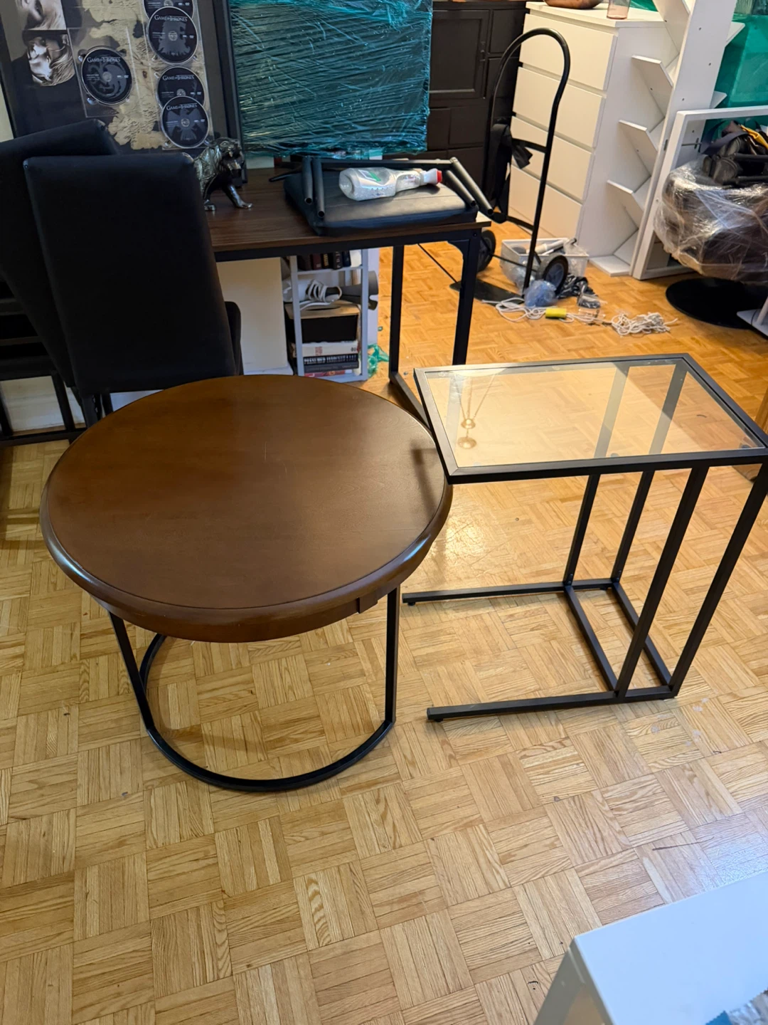 Nesting Coffee Table Set with Glass Top Accent - photo 3