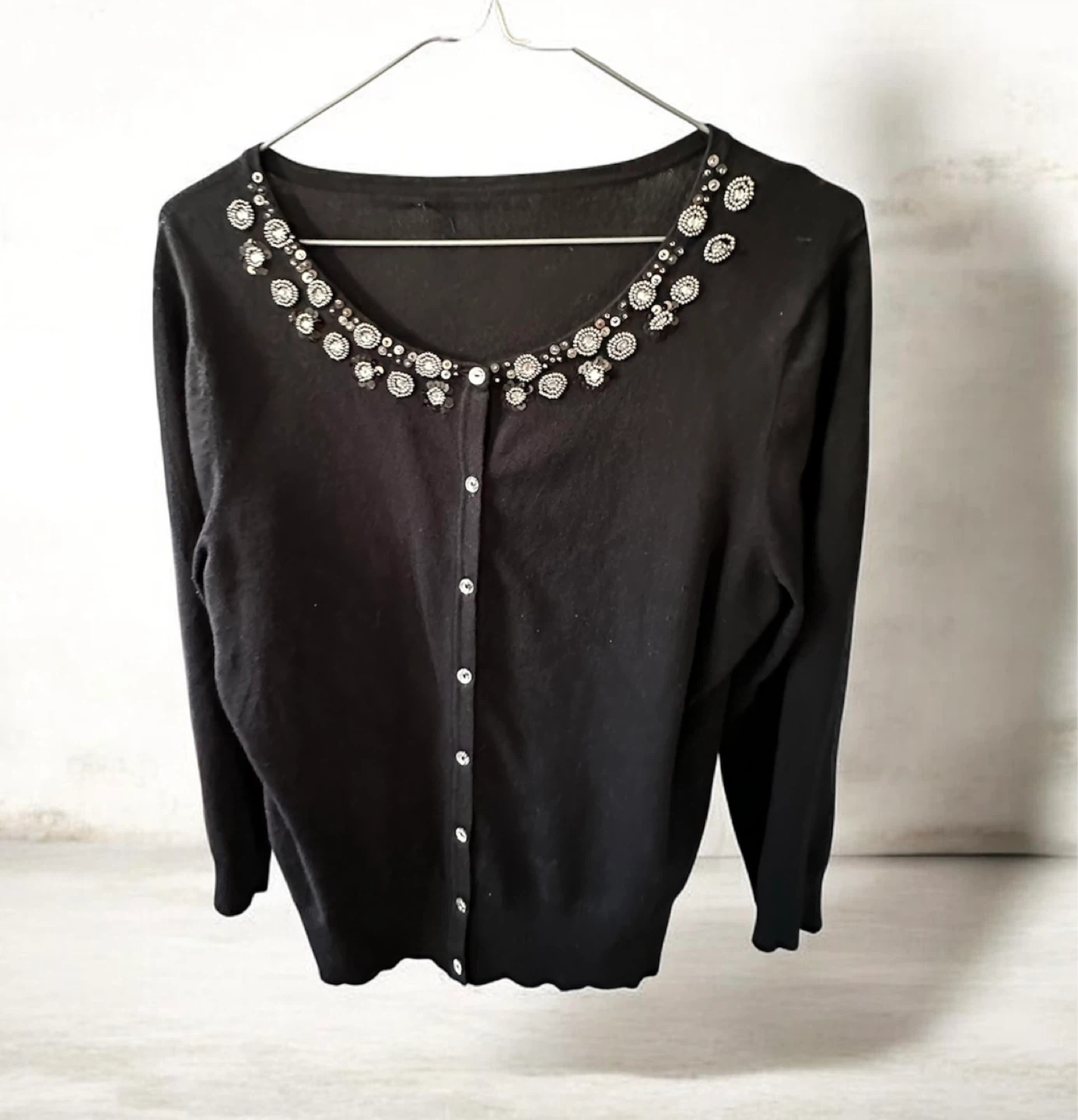 Black Embellished Cardigan