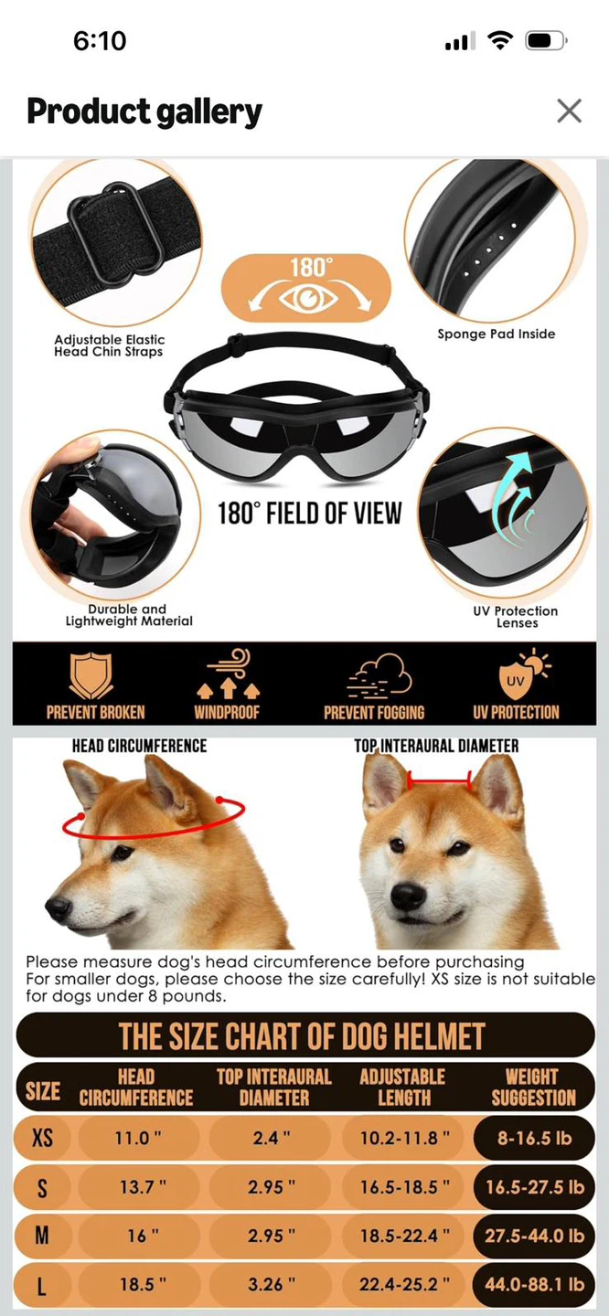 New-Haustiers Helm Pet Helmet with Goggles - photo 5