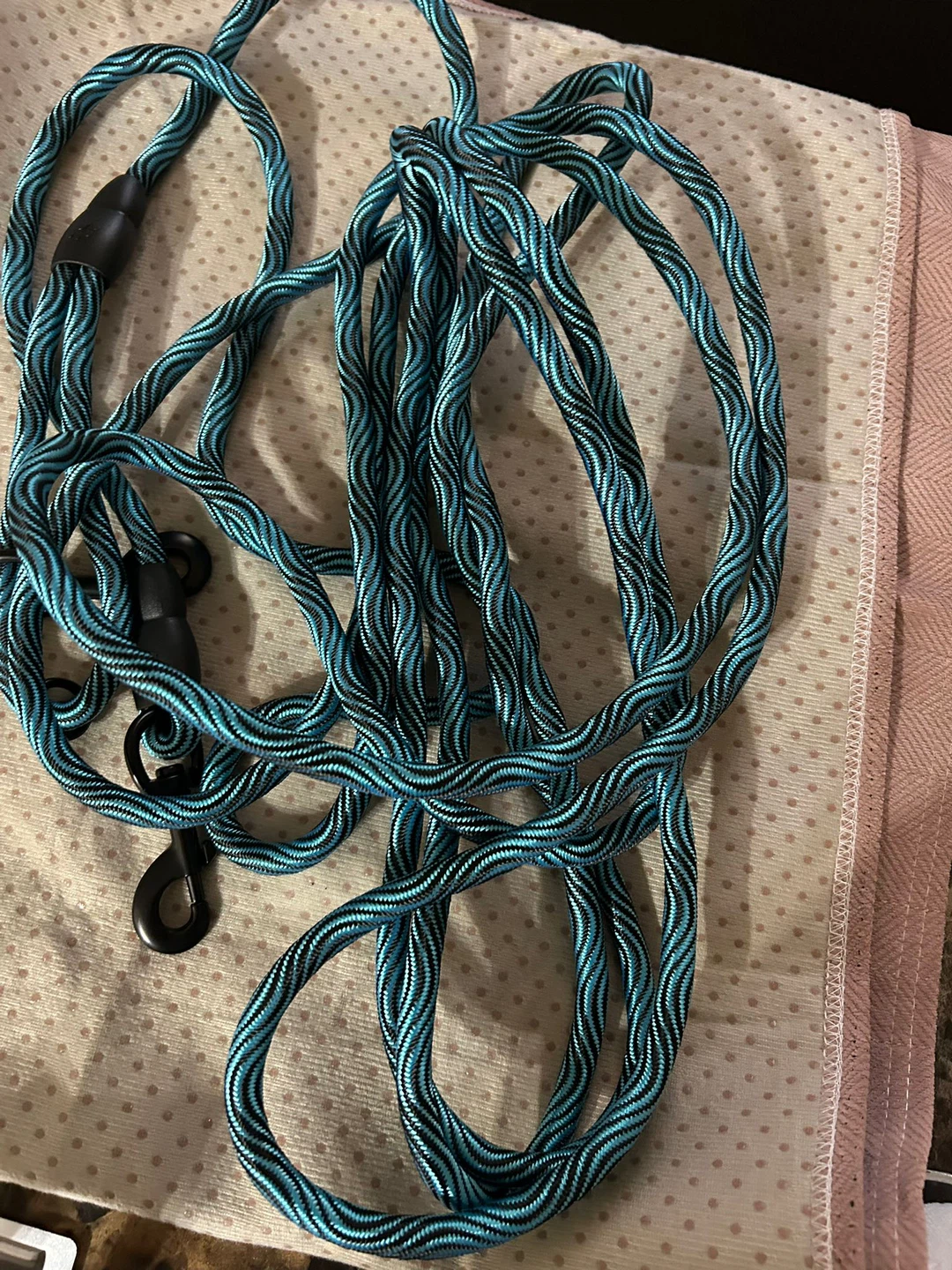 Blue Black Dog Leash - 8 feet Long