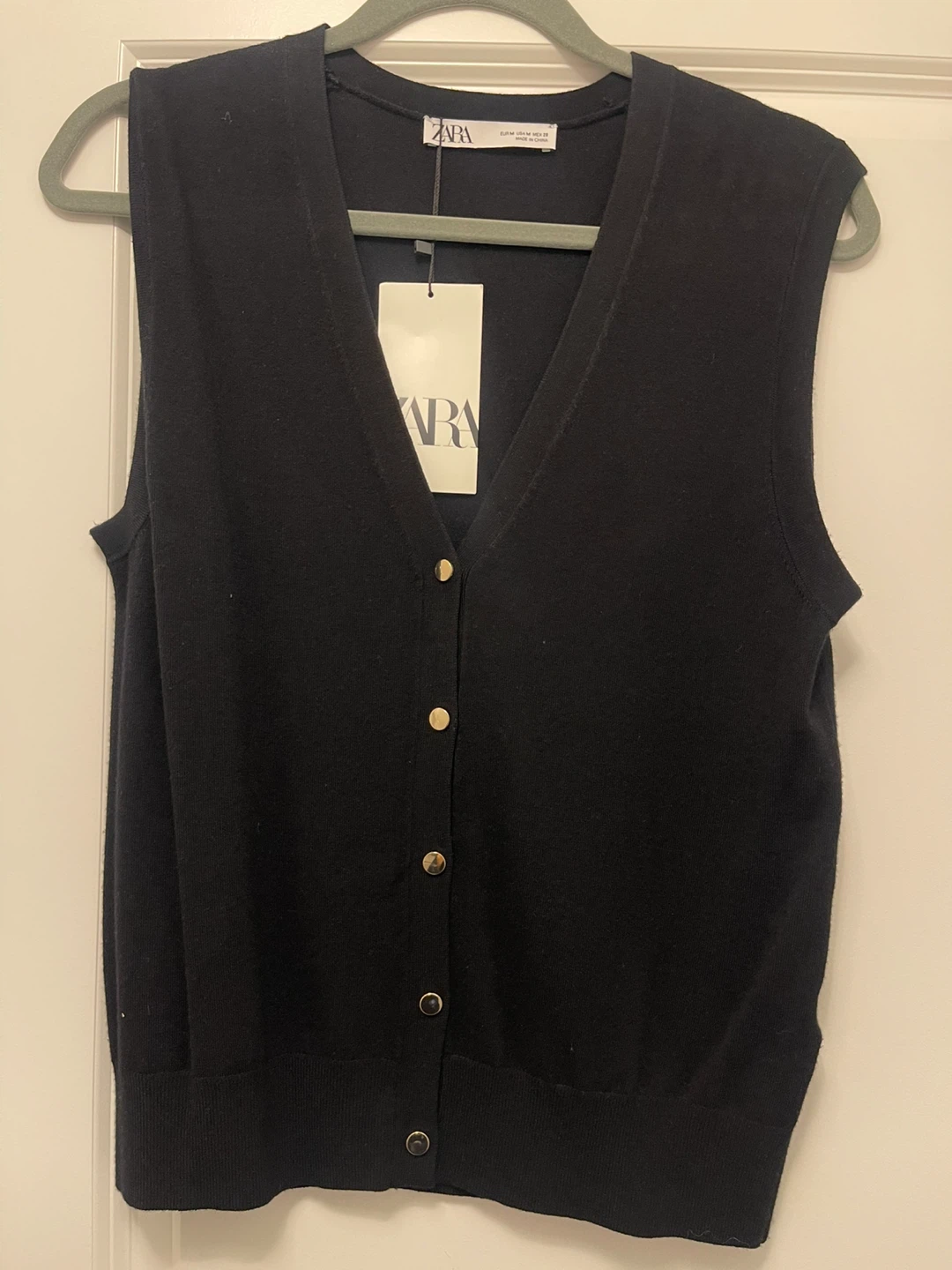 Zara black vest size medium $15 brand new