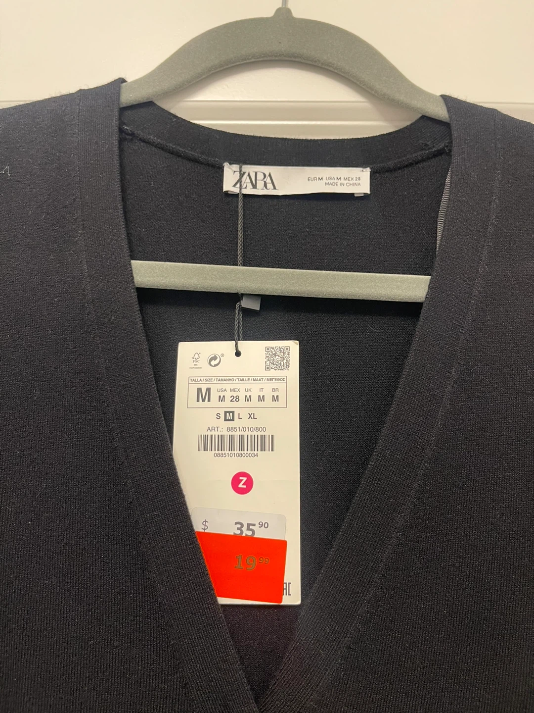 Zara black vest size medium $15 brand new - photo 2