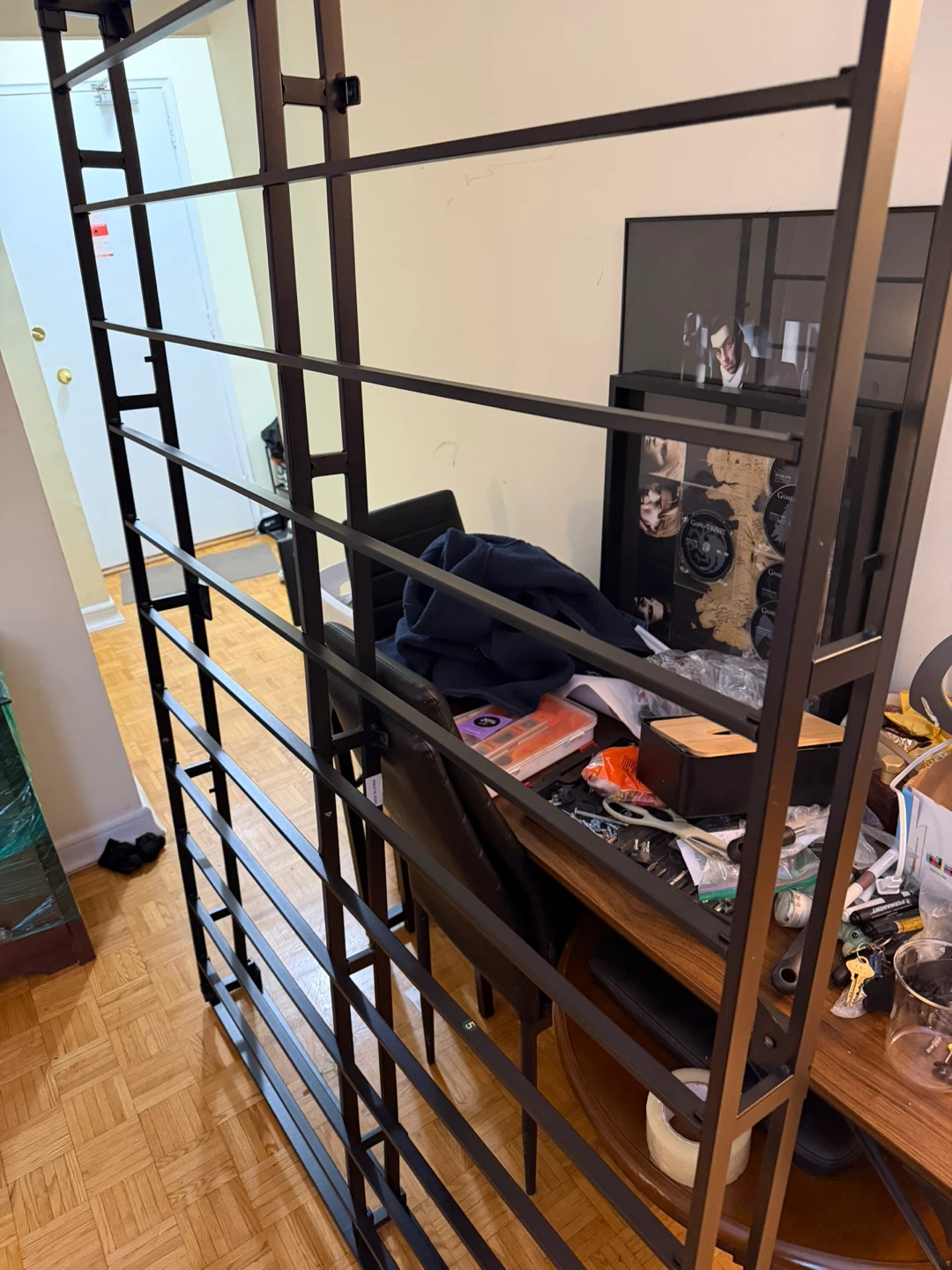 Black Metal double bed frame - photo 2