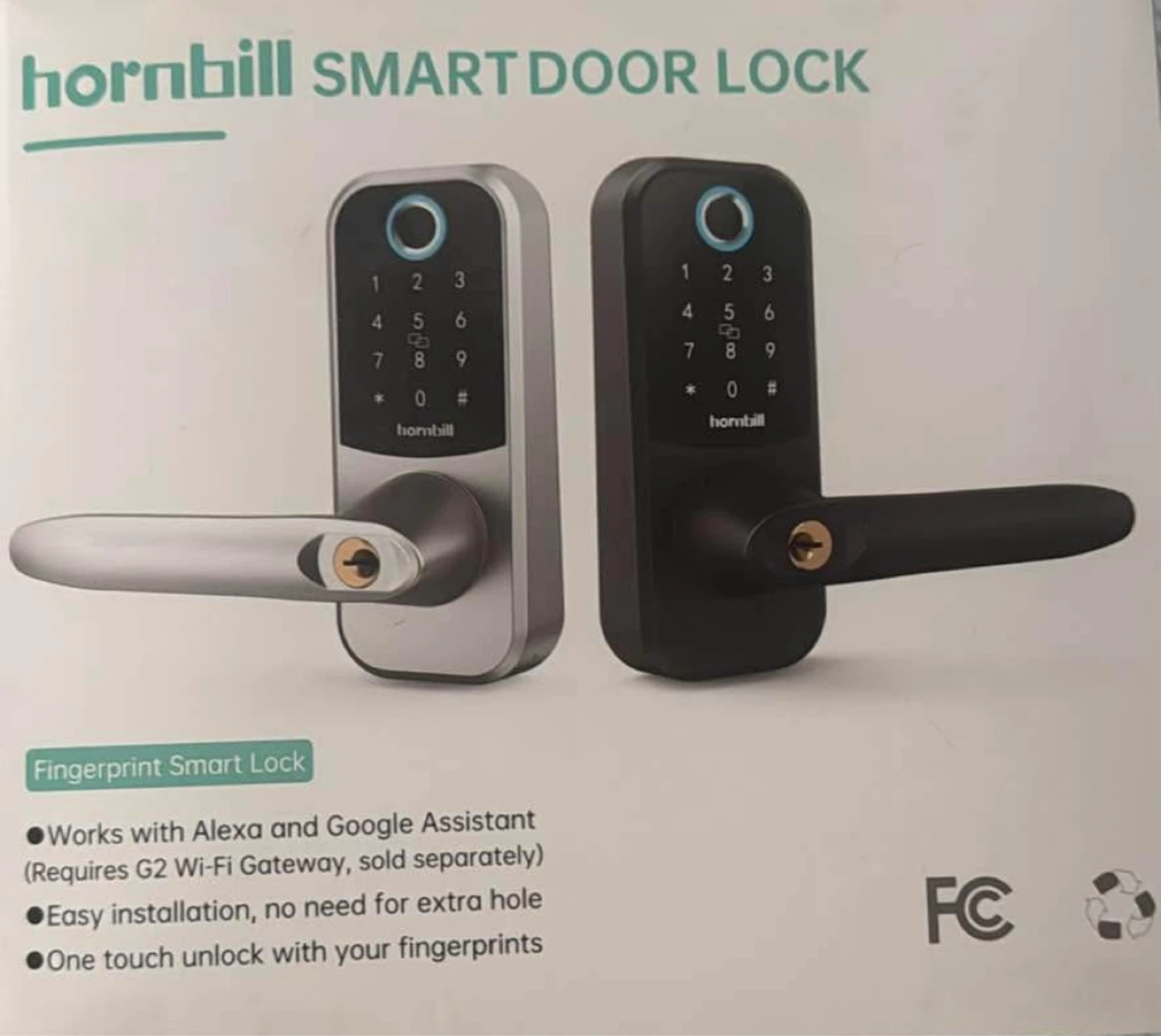 Hornbill Smart Door Lock - Fingerprint, Keypad, App Compatible