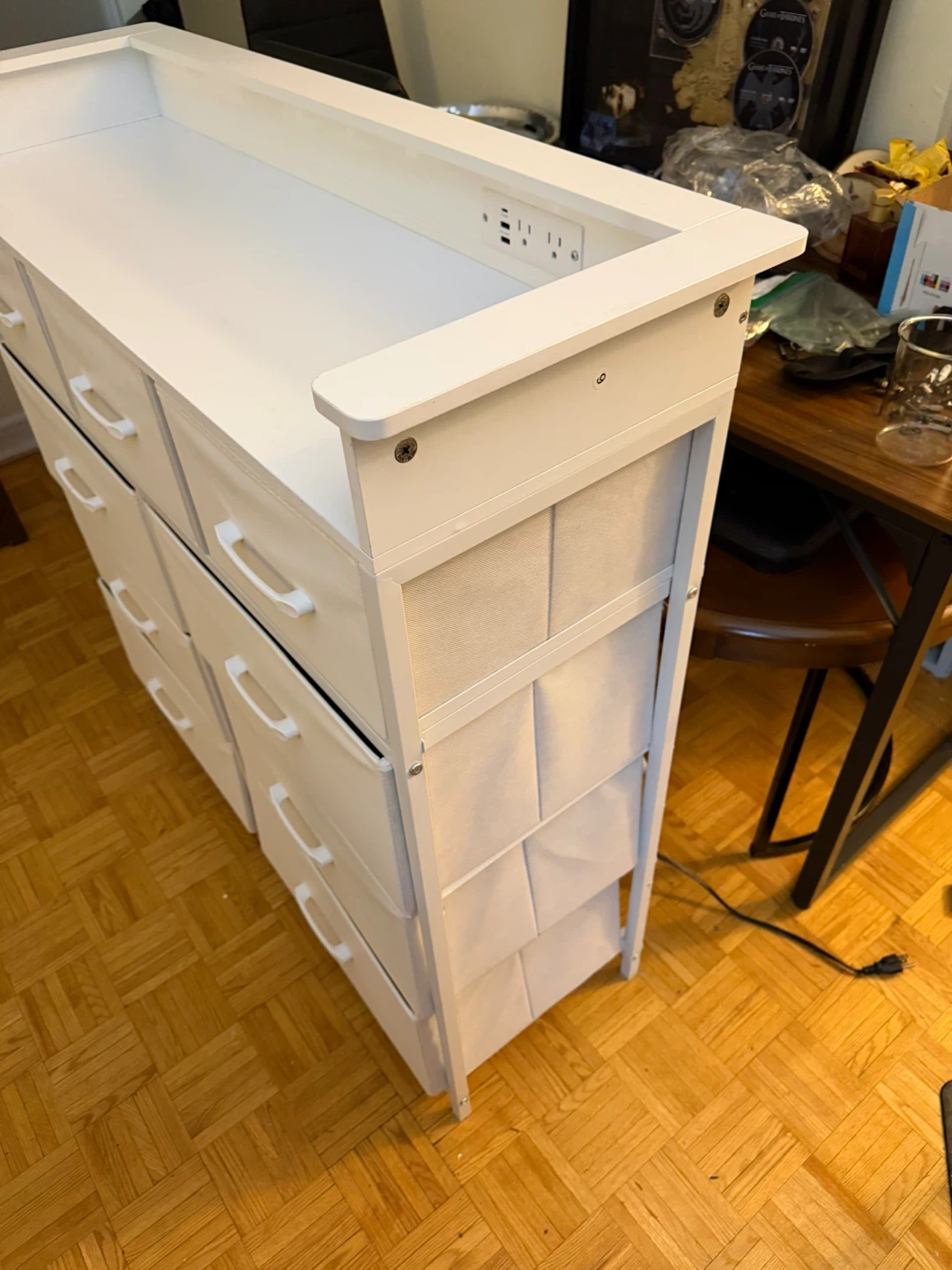 White Drawer Dresser with Built-in Power Outlet - photo 4
